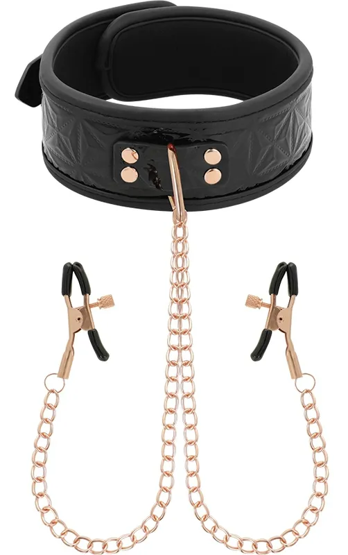 Collier avec pince-tétons BEGME Noir