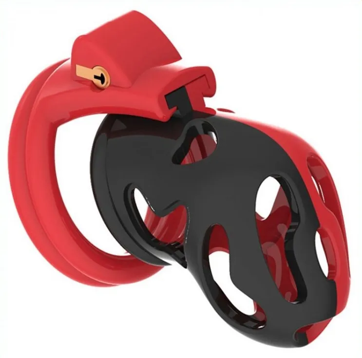 Cage de chasteté DINOZ 6.5 x 3cm Noir-Rouge