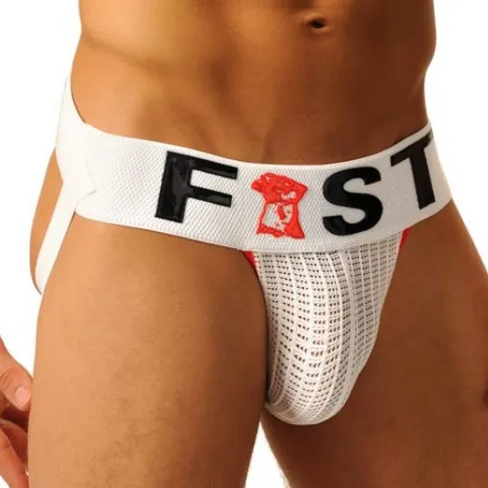 Fist Jockstrap LOGO FIST Blanc