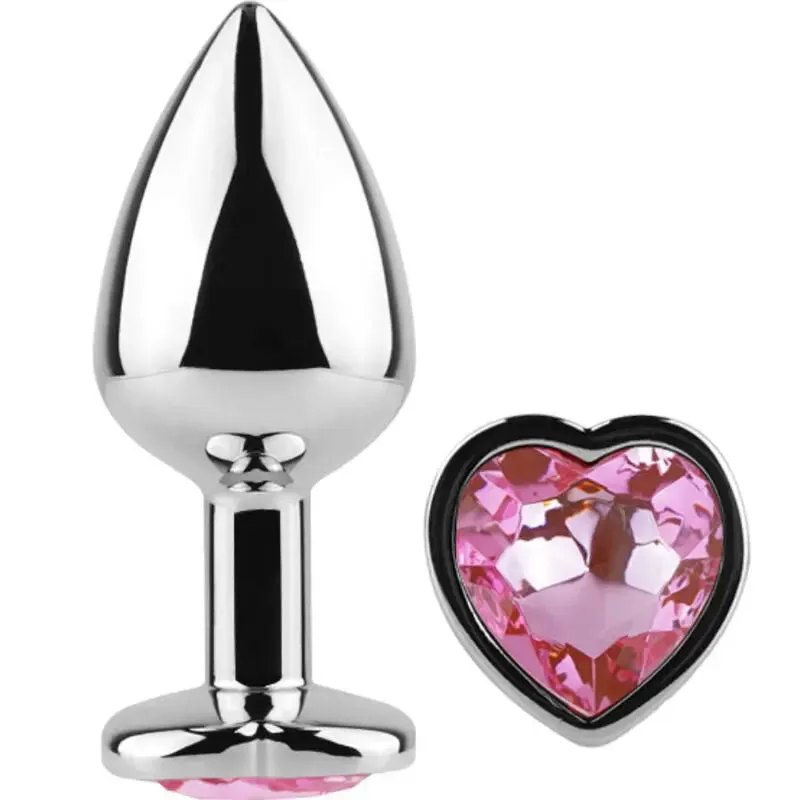 Plug anal en cœur fuchsia 7 cm en aluminium - Secret Play