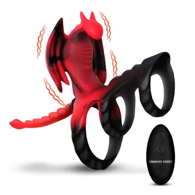 Creature Cocks - Dragon Flight Anneau Pénien Vibrant - 9,9 cm