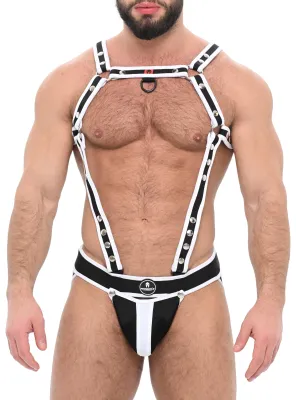 Sparta's Harness Ensemble Jock et Harnais ARMY Blanc-Noir