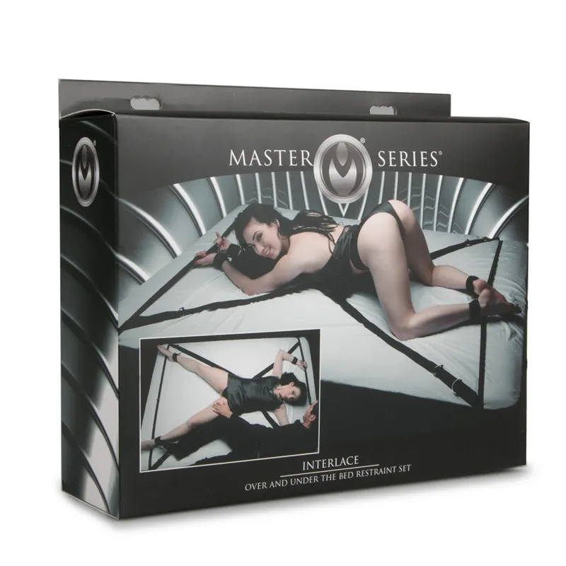 XR Brands - Ensemble de bondage pour lit - Noir