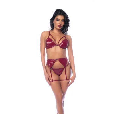 Mapalé Ensemble Soutien-gorge 3 Pièces Rouge Brillant S