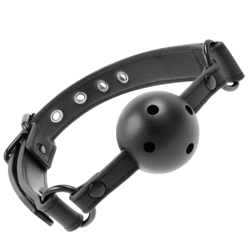 Bâillon Boule Respirant Fetish Submissive Cuir Vegan