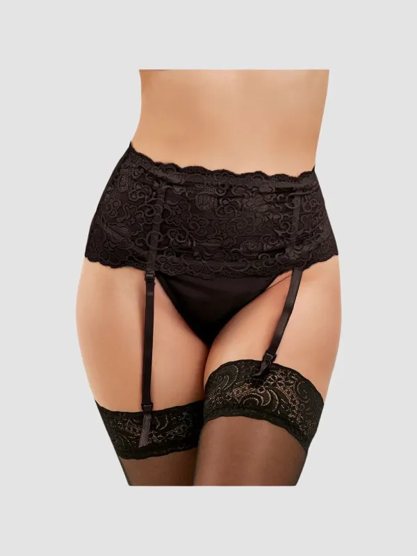 Ensemble Porte-Jarretelles & String Dentelle Noir