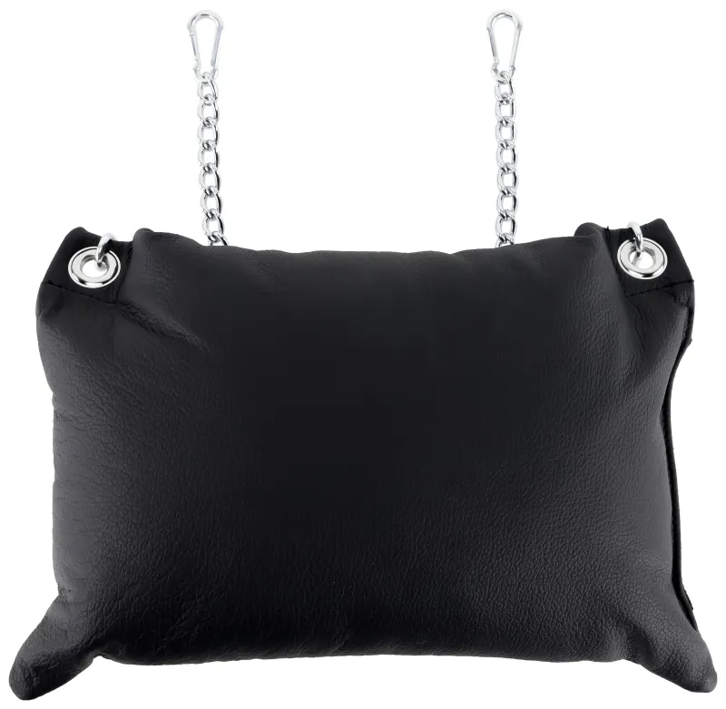 Coussin en cuir 20 x 25cm + Chaînes Noir