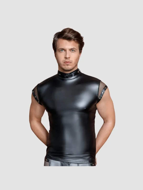 T-Shirt Résille & Pressions Wetlook Noir