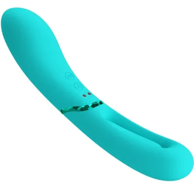Stimulateur double fonction Lexie 7 vibrations bleu - Romance