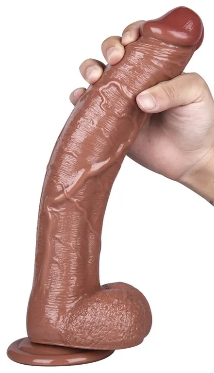 Gode réaliste ENZO 23.5 x 5.2 cm Marron
