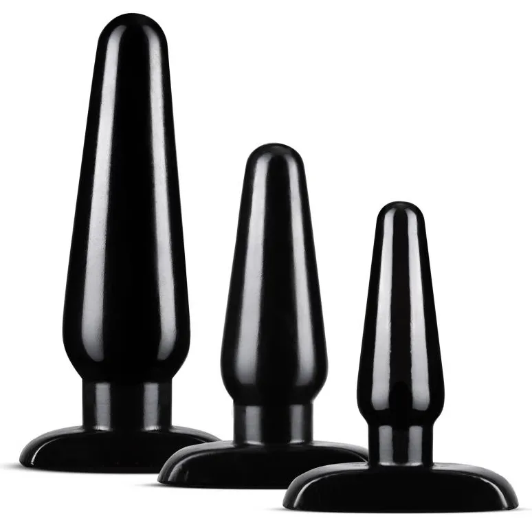 Kit de 3 Plugs Anal Adventures BASIC Noir