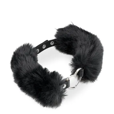 Collier sexy cœur et fourrure synthétique
