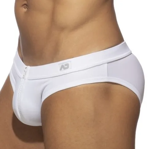 Slip de bain ALLOVER ZIP Blanc