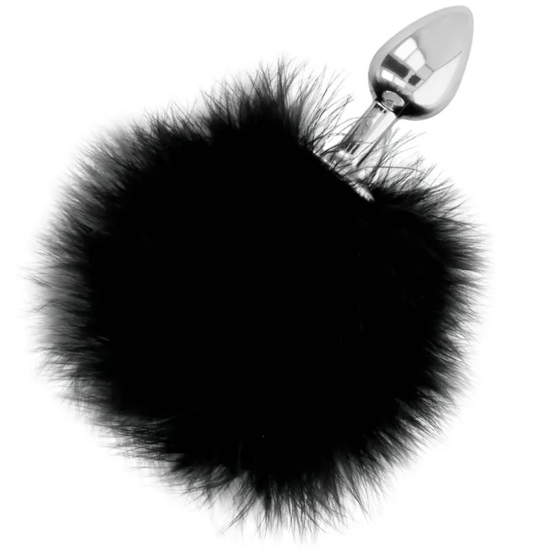 Plug anal avec pompon noir 3 cm - Darkness