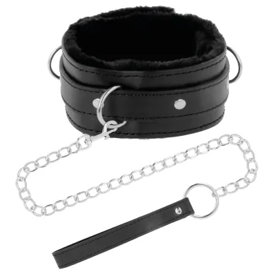 Collier Posture Cuir avec Chaîne Confortable - Darkness