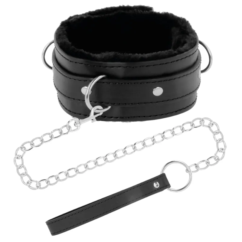 Collier Posture Cuir avec Chaîne Confortable - Darkness