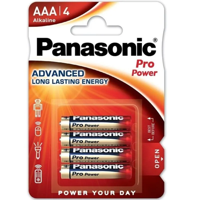 Piles alcalines AAA LR03 Pro Power blister x4 - Panasonic