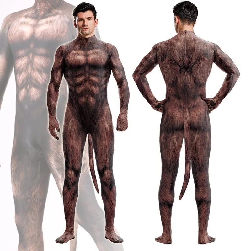 CosplayDogs Combinaison Cosplay Loup-Garou WEREWOLF Marron