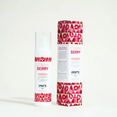 Huile de massage comestible et chauffante Exsens -   Fraise