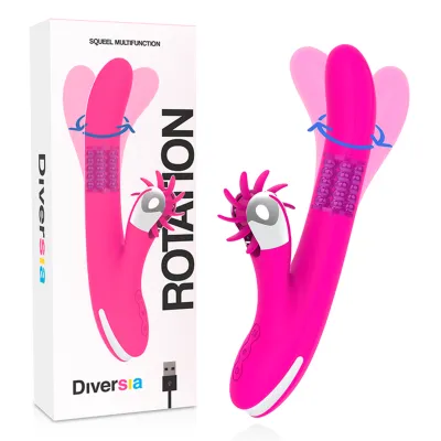 Vibromasseur rabbit Diversia Rotation 24cm - Diversia