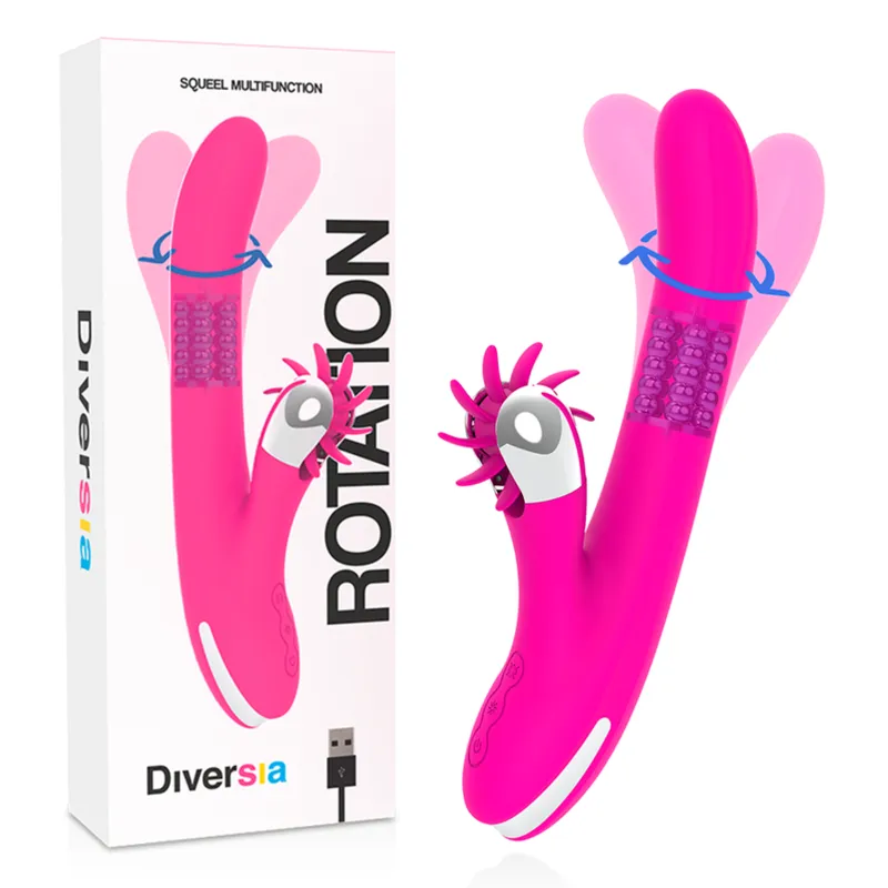 Vibromasseur rabbit Diversia Rotation 24cm - Diversia