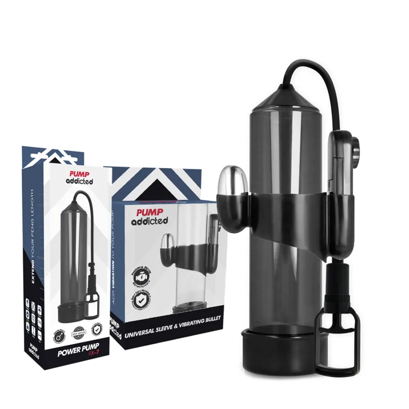 Pompe à pénis vibrante RX7 noire - Pump Addicted