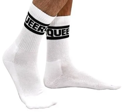 Chaussettes blanches QUEER Crew Socks