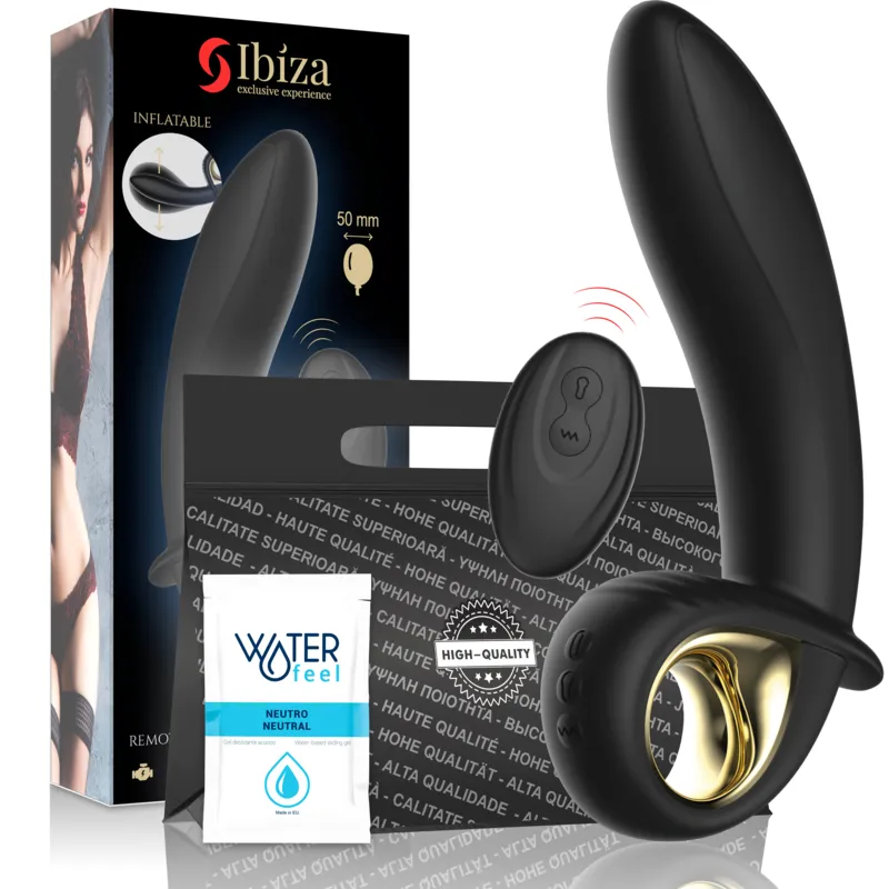 Vibrateur Gonflable Télécommandé Ibiza Noir et Or - Ibiza