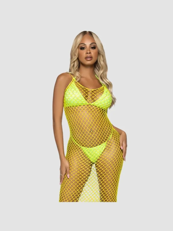 Robe Longue 86963 Résille Jaune