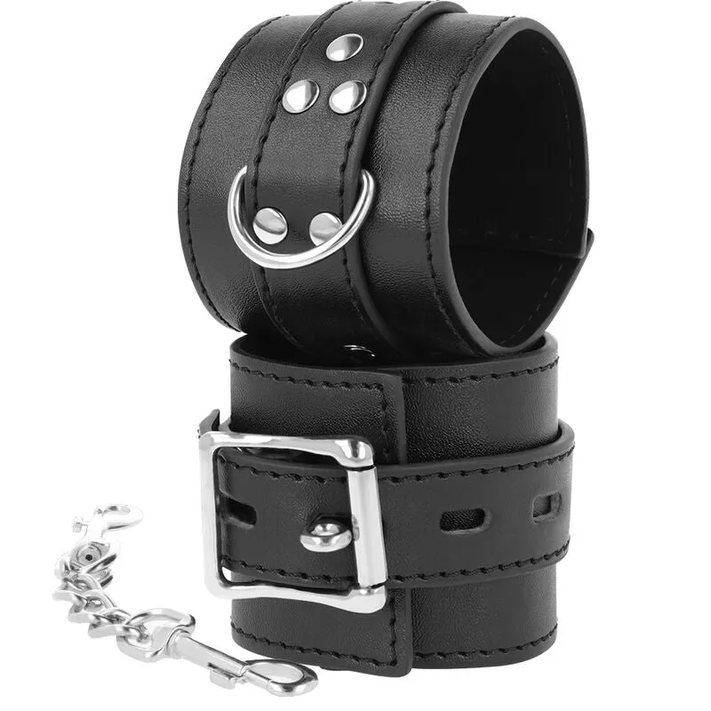 Menottes en simili cuir noir Bondage Darkness - Darkness