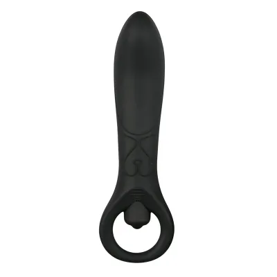 Vibromasseur anal en noir - 15,5 cm