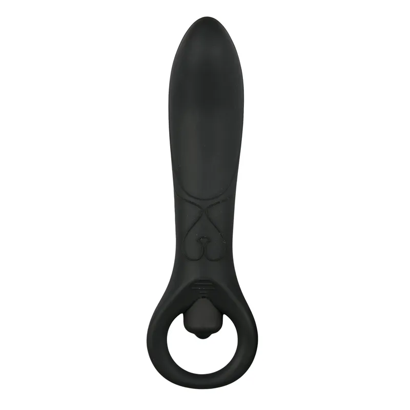 Vibromasseur anal en noir - 15,5 cm