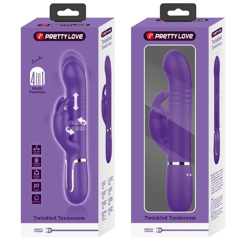 Vibromasseur Rabbit Coale 4 en 1 Violet - Pretty Love