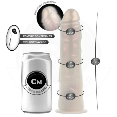 Gode vibrant lumineux Cock Miller blanc 20,5cm - Cock Miller