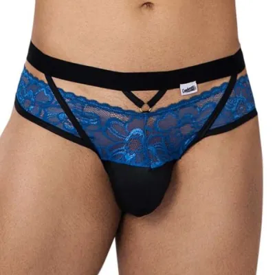 CandyMan Jockstrap Dentelle LALITA Noir et Bleu