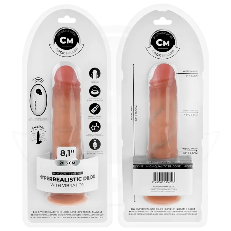 Gode Réaliste Vibrant Cock Miller 20,5cm Télécommandé