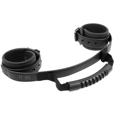 Menottes BDSM Cuir Vegan avec Poignée - Fetish Submissive