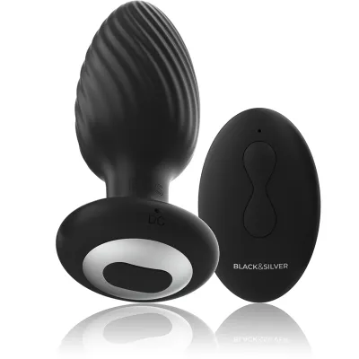 Plug anal vibrant Welss avec télécommande noir - Black&Silver
