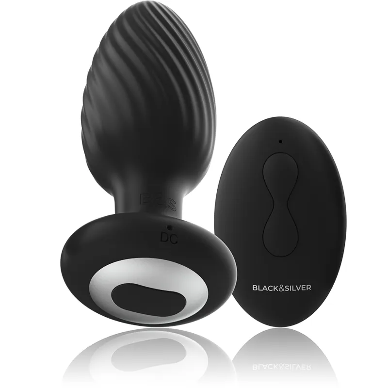 Plug anal vibrant Welss avec télécommande noir - Black&Silver