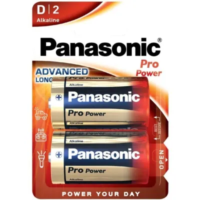 Piles alcalines LR20 taille D Pro Power blister x2 - Panasonic