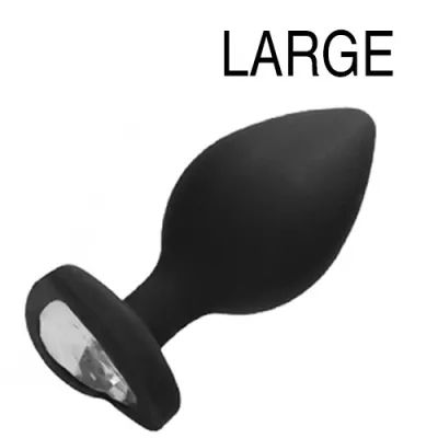 Plug Bijou Anal en silicone HEART 8 x 4 cm Noir