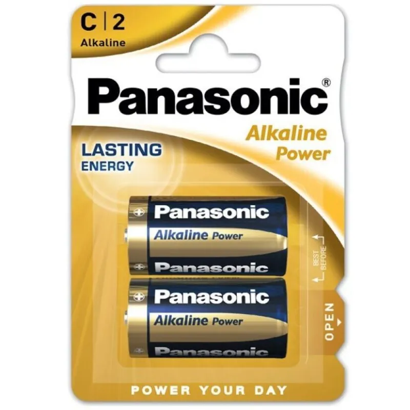 Piles alcalines LR14 C Bronze longue durée lot de 2 - Panasonic