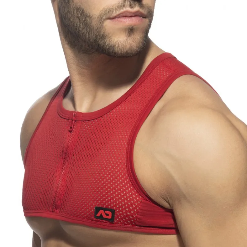 Addicted Crop Top MESH-ZIP Rouge