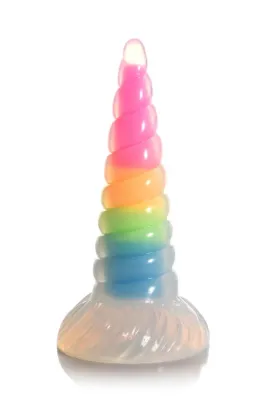 XR Brands - Gode en Silicone Luminescent Arc-en-ciel