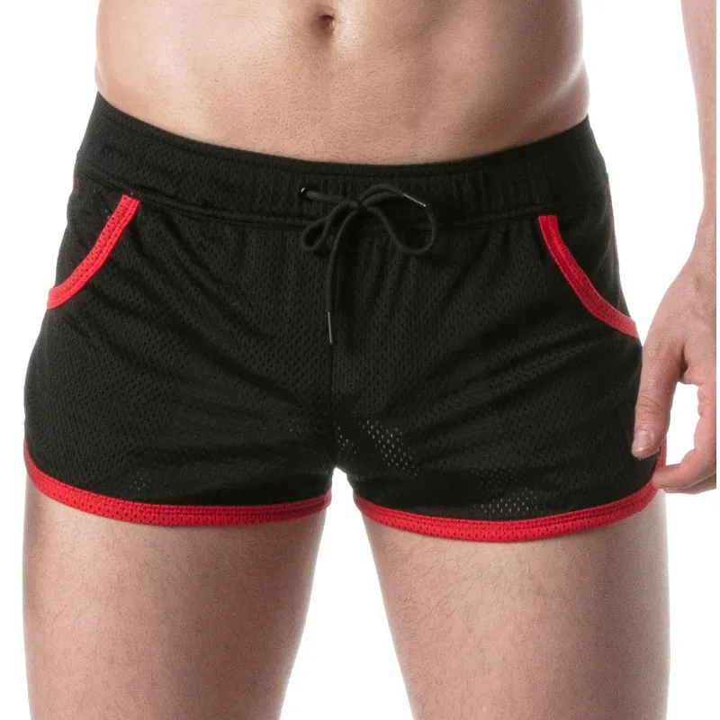 Short en mesh LOADED Noir-Rouge