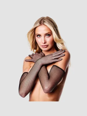 Gants longs opéra résille noir