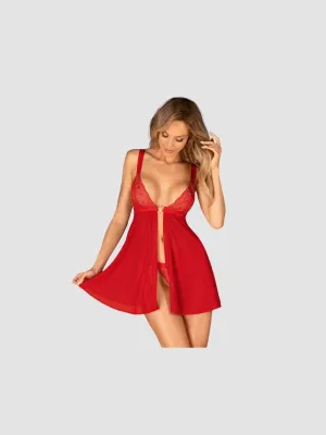 Nuisette babydoll Elianes rouge