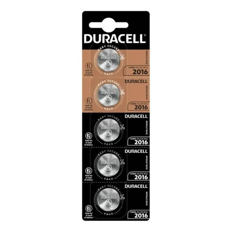 Piles bouton CR2016 lithium 3V lot de 5 - Duracell