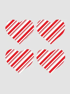 Mini cache-tétons coeur Candy Cane