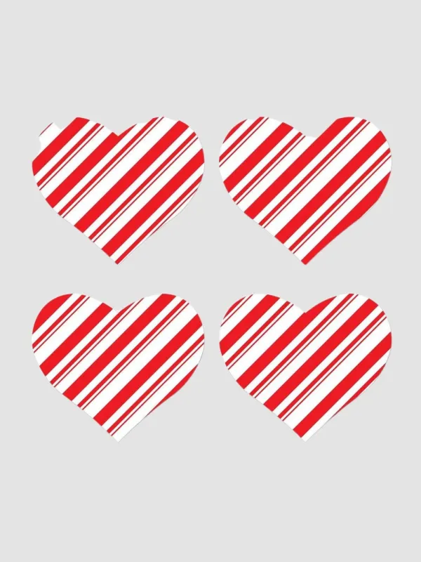 Mini cache-tétons coeur Candy Cane